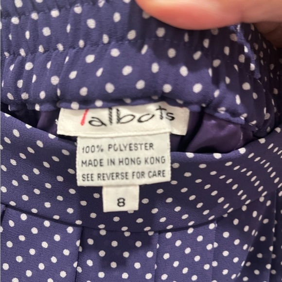 Vintage Talbots Women’s Purple Pleated Polka Dots Long Skirt Size 8 - Picture 3 of 5